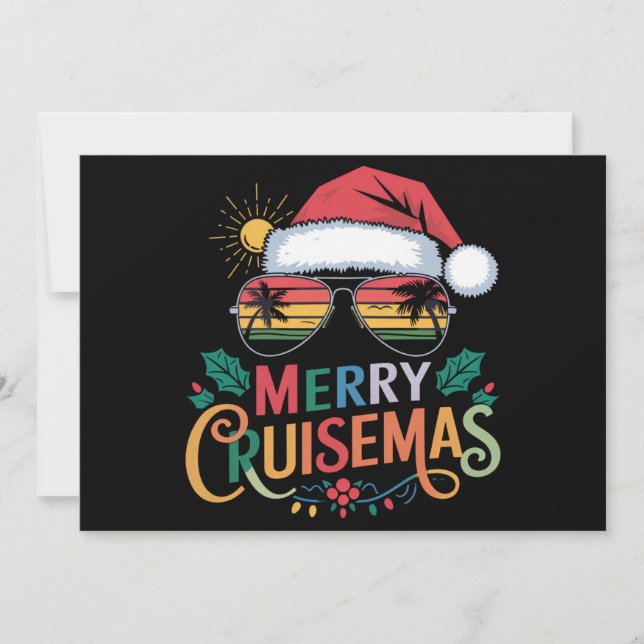 Cartes Pour Fêtes Annuelles Merry Cruisemas 2024 Noël Père Noël Reindeer (Devant)
