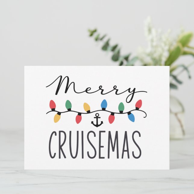 Cartes Pour Fêtes Annuelles Merry Cruisemas Famille Voyage de Croisière de Noë (Debout devant)