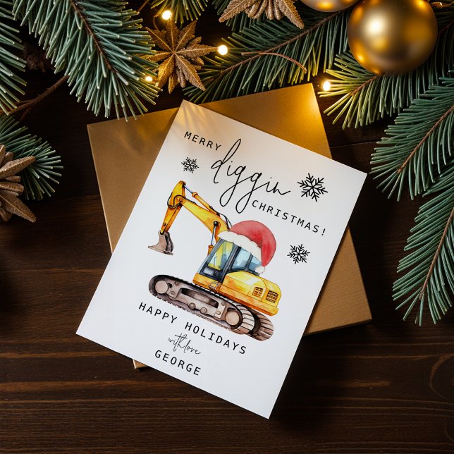 Cartes Pour Fêtes Annuelles Merry Diggin Christmas (Créateur téléchargé)