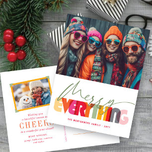 Cartes Pour Fêtes Annuelles Merry Everything Colorful Typography Modern Photo