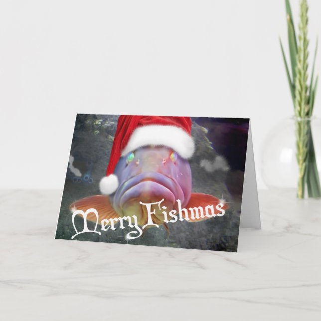 Cartes Pour Fêtes Annuelles Merry Fishmas (Devant)