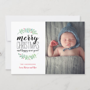 Cartes Pour Fêtes Annuelles Merry Garland Photo de Noël