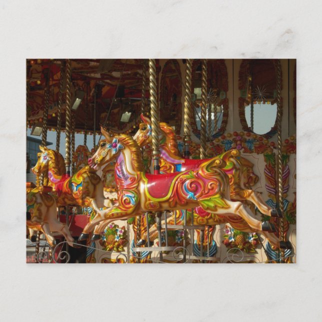 Cartes Pour Fêtes Annuelles Merry-go-round Horses (Devant)