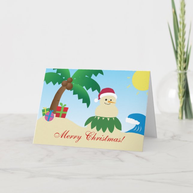 Cartes Pour Fêtes Annuelles Merry Hawaii Christmas ! (Mele Kalikimaka !) (Devant)