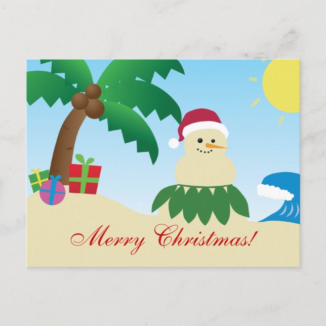 Cartes Pour Fêtes Annuelles Merry Hawaii Christmas ! (Mele Kalikimaka !) (Devant)