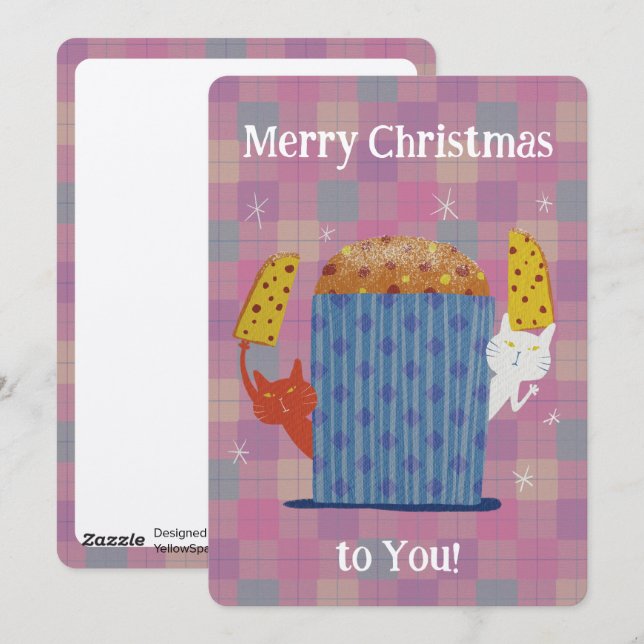 Cartes Pour Fêtes Annuelles Merry Jolly Panettone! (Devant / Derrière)