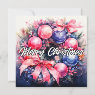 Cartes Pour Fêtes Annuelles Merry Joyeux Joyeux Noël Wreath