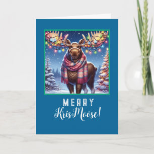 Cartes Pour Fêtes Annuelles Merry KrisMoose - Moose avec Holiday Bling