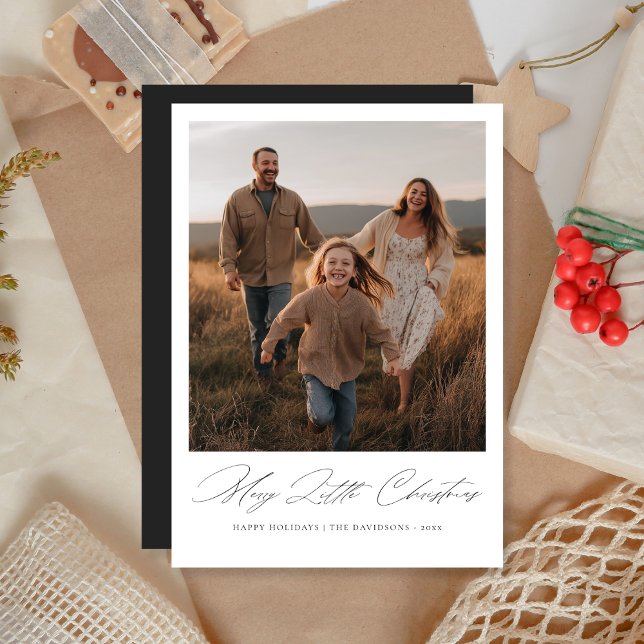 Cartes Pour Fêtes Annuelles Merry Little Christmas Dark Muted Photo Card (Créateur téléchargé)