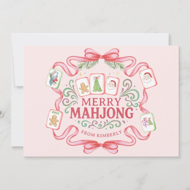 Cartes Pour Fêtes Annuelles Merry Mahjong | Christmas (Devant)