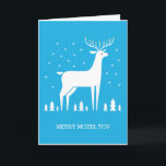 Cartes Pour Fêtes Annuelles Merry Mazel Tov<br><div class="desc">Carte de Noël personnalisée / Hanoukka / carte de menorah de rennes Chrismukkah pour les vacances.</div>