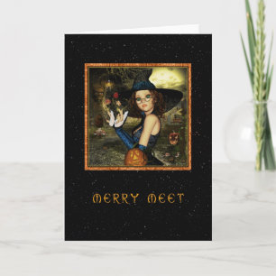 Cartes Pour Fêtes Annuelles Merry Meet - Jote Witch Star Sky