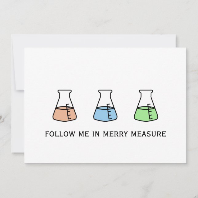 Cartes Pour Fêtes Annuelles Merry Mesure Chimie Science Erlenmeyer Vacances (Devant)