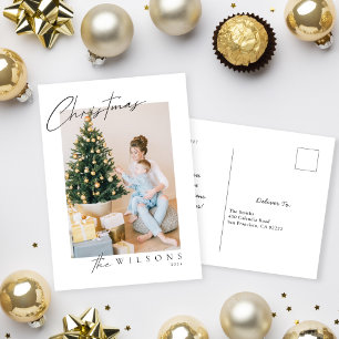 Cartes Pour Fêtes Annuelles Merry Modern calligraphie manuscrite Photo