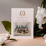 Cartes Pour Fêtes Annuelles MERRY MONOGRAM Photo<br><div class="desc">MERRY MONOGRAM | Couleur d'eau festive sainte,  crête et arc,  carte photo de vacances.</div>