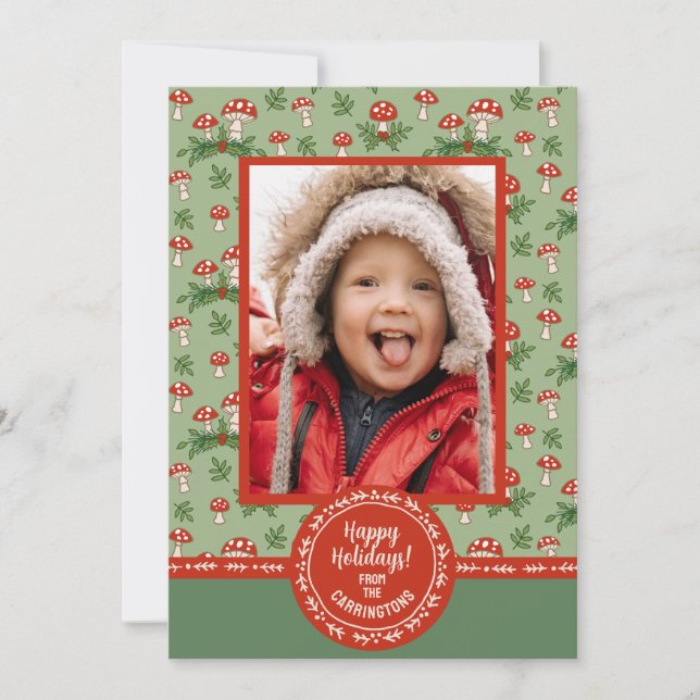 Cartes Pour Fêtes Annuelles Merry Mushrooms Photo (Devant)