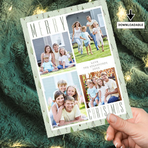 Cartes Pour Fêtes Annuelles MERRY NOËL 4 Photo Trees verts