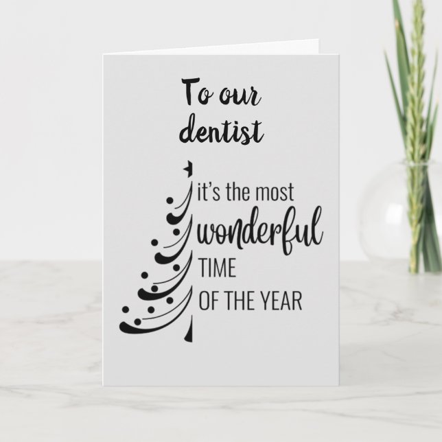 CARTES POUR FÊTES ANNUELLES MERRY NOËL **NOTRE DENTISTE PRÉFÉRÉ" (Devant)