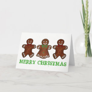 Cartes Pour Fêtes Annuelles MERRY NOËL Pain D'Épice Homme Dame Cookie Noël