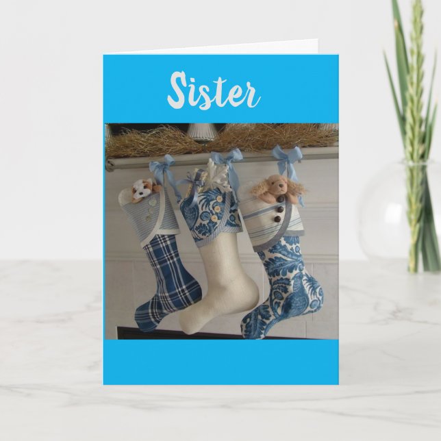 CARTES POUR FÊTES ANNUELLES MERRY NOËL ***SIS*** AVEC AMOUR ET MERCI (Devant)