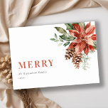 Cartes Pour Fêtes Annuelles Merry Poinsettia Bund'aquarelle Pine Noël H<br><div class="desc">Si vous avez besoin d'une personnalisation supplémentaire,  n'hésitez pas à m'envoyer un message sur yellowfebstudio@gmail.com .</div>