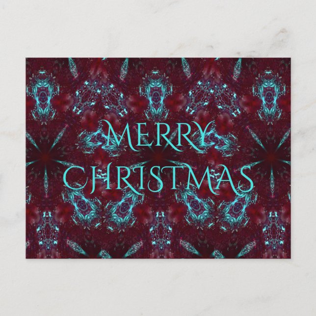 Cartes Pour Fêtes Annuelles Merry Rouge Turquoise Merry Noël Kaleidoscope (Devant)