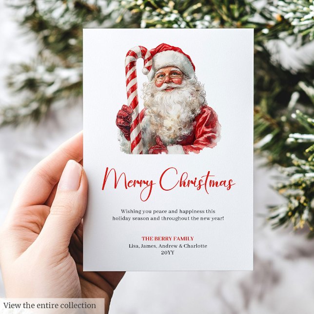 Cartes Pour Fêtes Annuelles Merry Santa Claus Rustic Custom Editable Holiday  (Merry Santa Claus Rustic Custom Editable Holiday Card)