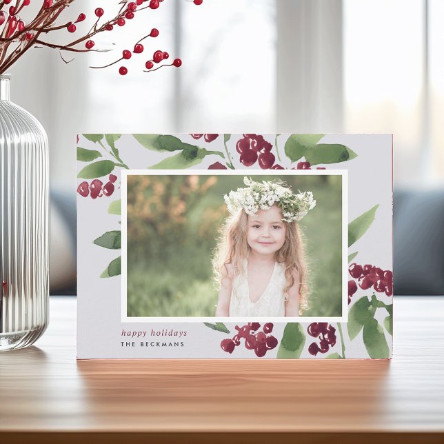 Cartes Pour Fêtes Annuelles Merry Sprigs | Joyeuses vacances photo (Créateur téléchargé)