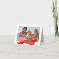 MERRY TOUT PHOTO famille moderne bannière rouge