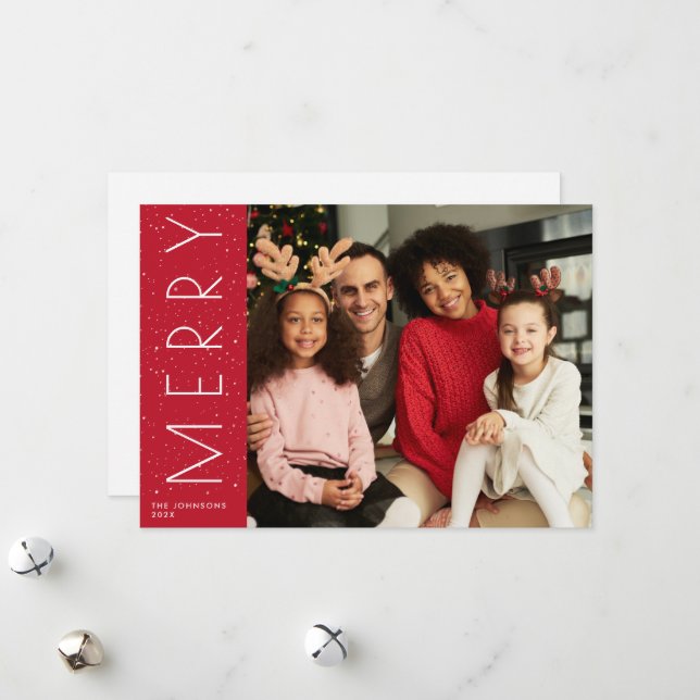 Cartes Pour Fêtes Annuelles MERRY | Vacances modernes et tendance (Devant/Arrière en situation)