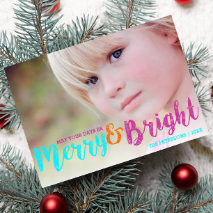Cartes Pour Fêtes Annuelles Merry Whimsical & Bright Christmas Holiday Photo