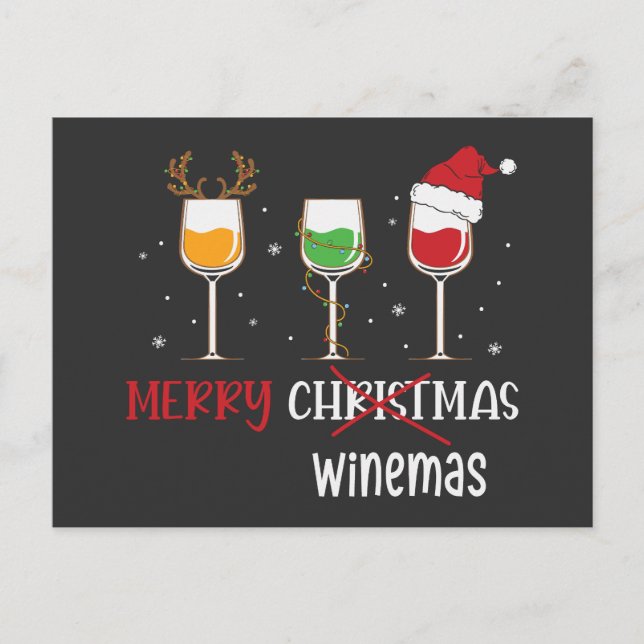 Cartes Pour Fêtes Annuelles Merry Winemas (Devant)