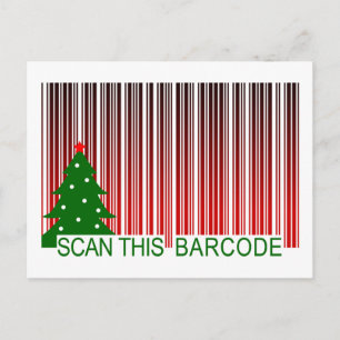 Cartes Pour Fêtes Annuelles MERRY XMAS : scanner ce code barre
