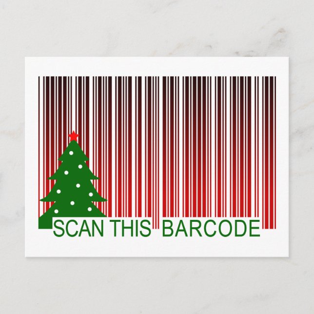 Cartes Pour Fêtes Annuelles MERRY XMAS : scanner ce code barre (Devant)