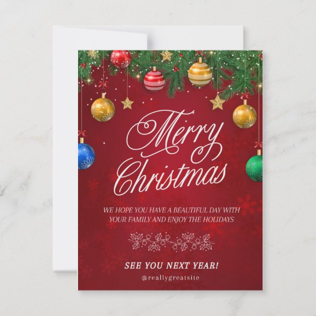 Cartes Pour Fêtes Annuelles Merrycristmas (Devant)