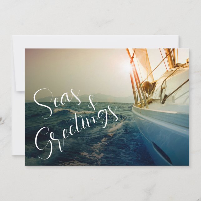 Cartes Pour Fêtes Annuelles Mers et salutations Noël de voile (Devant)