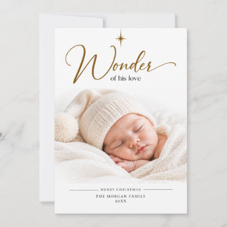 Cartes Pour Fêtes Annuelles Merveille de sa photo de nouveau-né Noël religieux