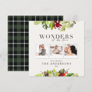 Cartes Pour Fêtes Annuelles Merveilles de son amour 3 photo plaid et feuillage