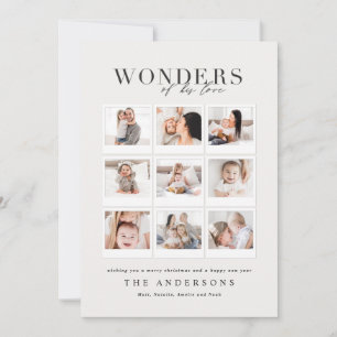 Cartes Pour Fêtes Annuelles Merveilles de son amour multi-photo plaid backer