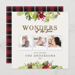 Cartes Pour Fêtes Annuelles Merveilles de son amour multi photo plaid feuille