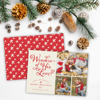 Cartes Pour Fêtes Annuelles Merveilles de son amour Noël religieux 3 Photo