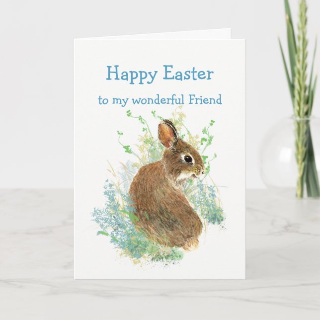 Cartes Pour Fêtes Annuelles Merveilleux Ami Personnalisé Pâques mignon lapin l (Devant)