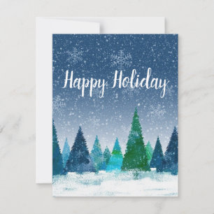 Cartes Pour Fêtes Annuelles Merveilleux, Magnifique, Bleu Flakes Nuit de Noël