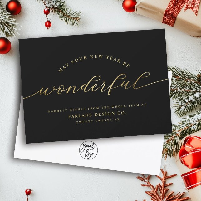 Cartes Pour Fêtes Annuelles Merveilleux | Modern Script Business Logo Entrepri (Créateur téléchargé)