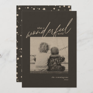 Cartes Pour Fêtes Annuelles Merveilleux Monde Simple Photo Noël Kraft noir