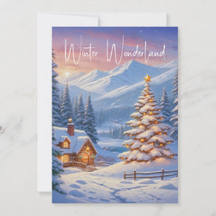 Cartes Pour Fêtes Annuelles Merveilleux Paysage hivernal de Noël festif
