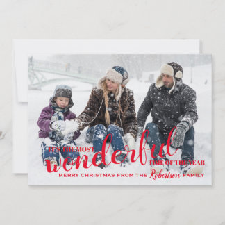 Cartes Pour Fêtes Annuelles Merveilleux temps de l'année Red Christmas Photo