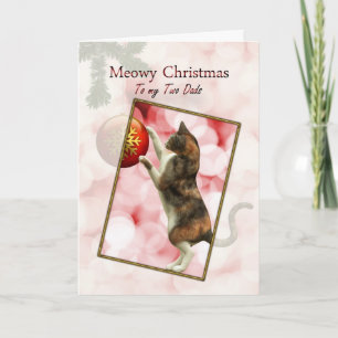 Cartes Pour Fêtes Annuelles Mes deux papas, Meowy Christmas