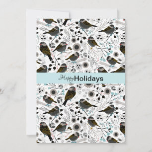 Cartes Pour Fêtes Annuelles Mésanges Douces Et Mignonnes Salutations