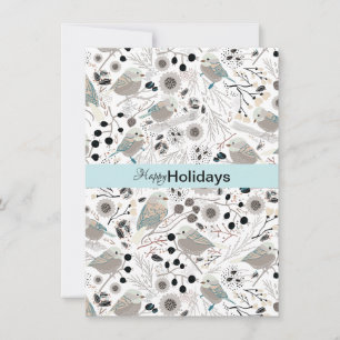 Cartes Pour Fêtes Annuelles Mésanges Douces Et Mignonnes Vœux De Fêtes
